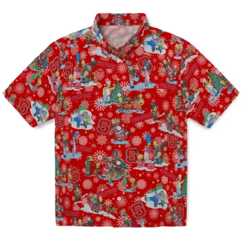 nc state wolfpack simpsons christmas red hawaiian shirts best selling