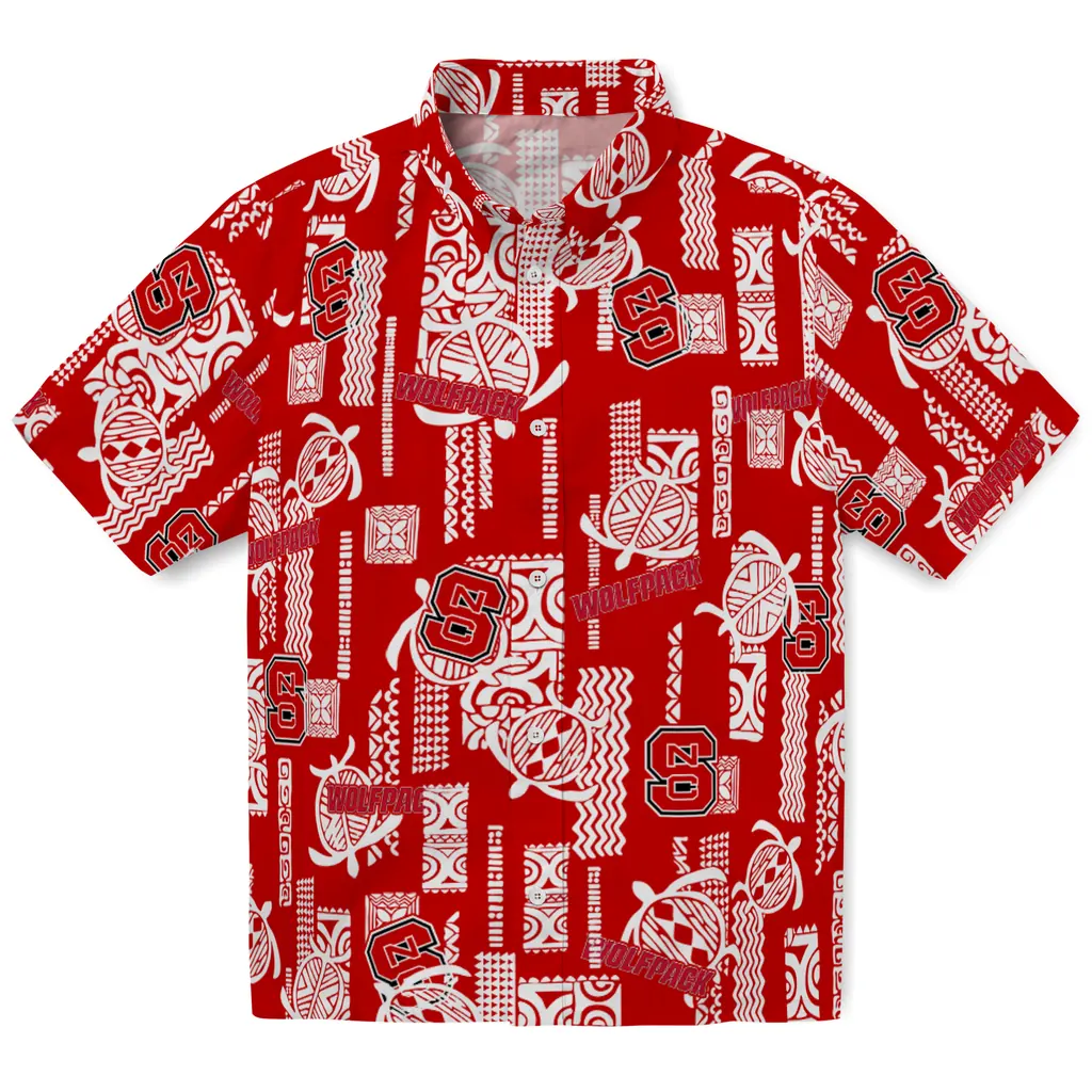 NC State Wolfpack Hawaiian Shirt - Turtle Lines nc state wolfpack turtle lines red hawaiian shirts best selling