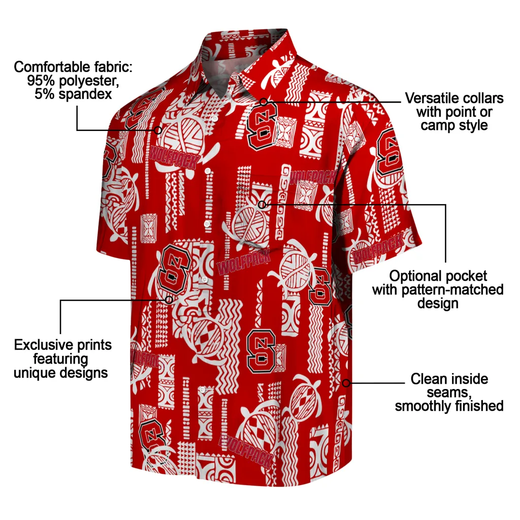 NC State Wolfpack Hawaiian Shirt - Turtle Lines nc state wolfpack turtle lines red hawaiian shirts new arrival
