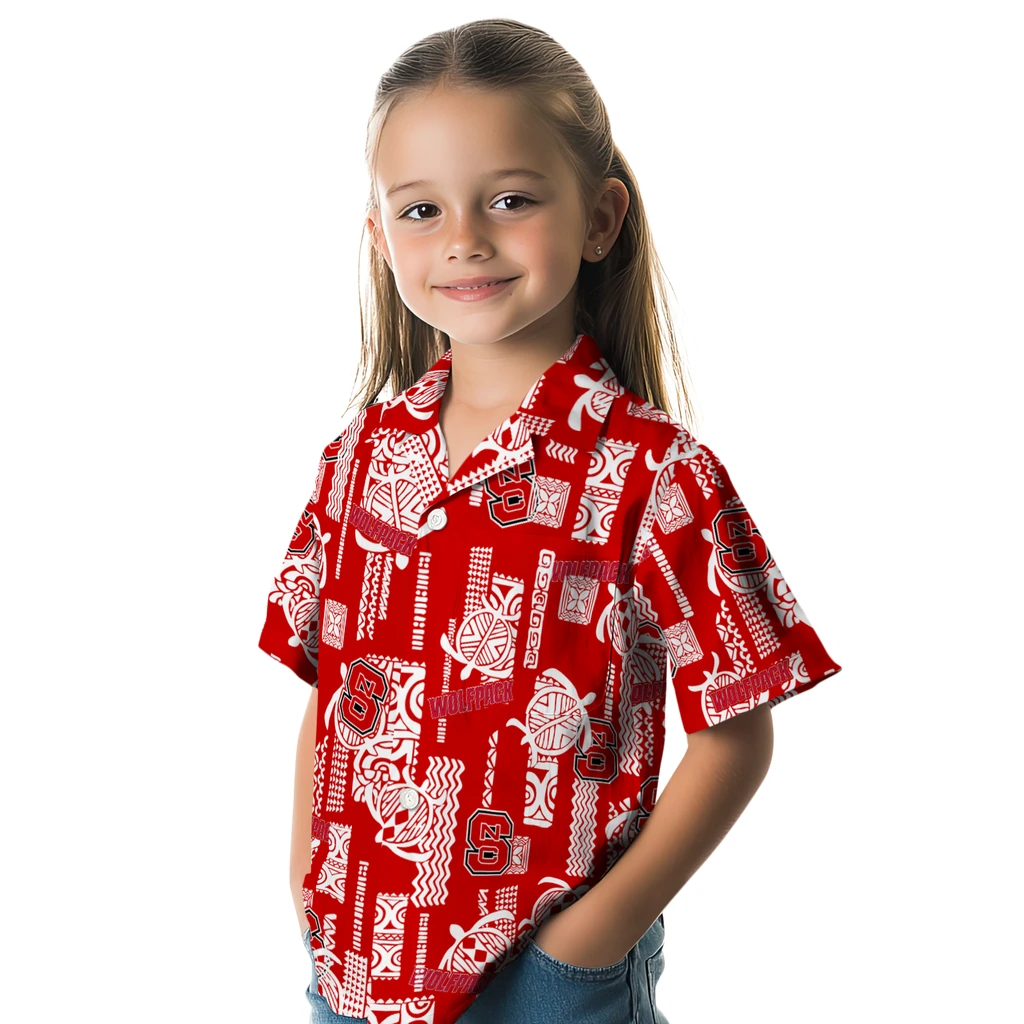 NC State Wolfpack Hawaiian Shirt - Turtle Lines nc state wolfpack turtle lines red hawaiian shirts premium grade