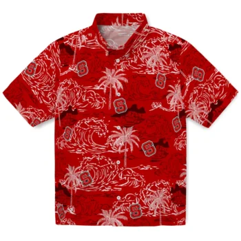 nc state wolfpack wave palm red hawaiian shirts best selling