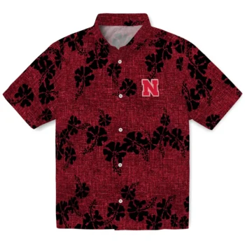 nebraska cornhuskers hibiscus petals red hawaiian shirts best selling