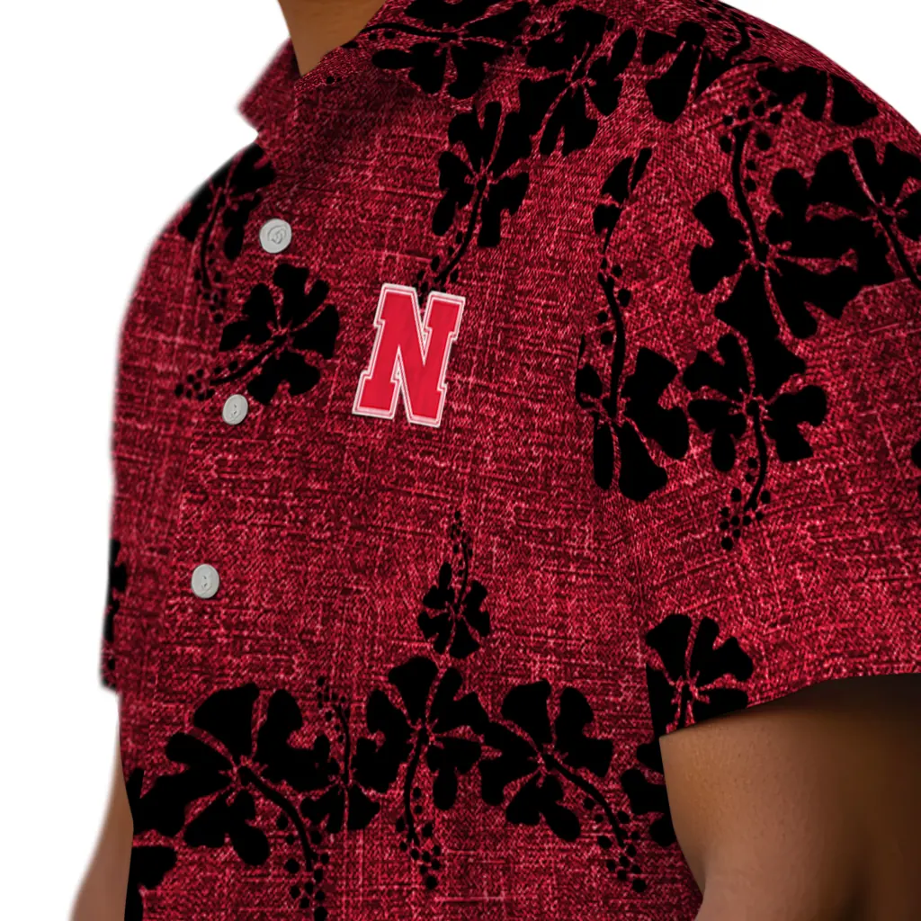 Nebraska Cornhuskers Hawaiian Shirt - 50th State Flower nebraska cornhuskers hibiscus petals red hawaiian shirts trendy