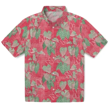 nebraska cornhuskers anthurium overlay red hawaiian shirts best selling