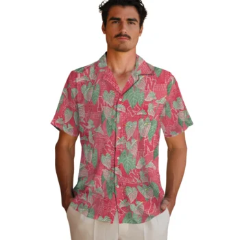 nebraska cornhuskers anthurium overlay red hawaiian shirts fashion forward