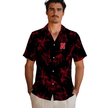 nebraska cornhuskers bamboo branches red black hawaiian shirts fashion forward