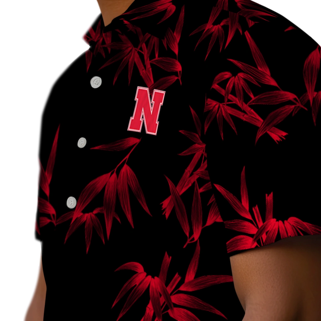 Nebraska Cornhuskers Hawaiian Shirt - Bamboo Branches nebraska cornhuskers bamboo branches red black hawaiian shirts trendy