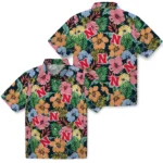 Nebraska Cornhuskers Hawaiian Shirt – Brilliant Hibiscus Garden