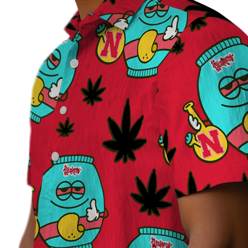 Nebraska Cornhuskers Hawaiian Shirt - Chill Vibe nebraska cornhuskers bong smile red hawaiian shirts trendy