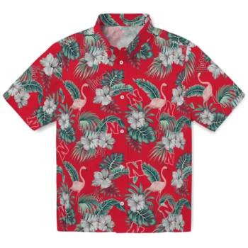 nebraska cornhuskers flamingo palms red hawaiian shirts best selling