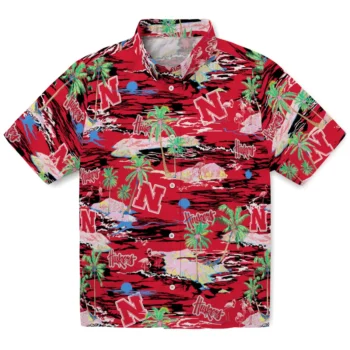 nebraska cornhuskers flamingo retreat red hawaiian shirts best selling