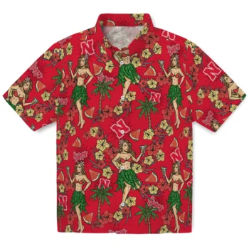 nebraska cornhuskers hawaiian girls design red hawaiian shirts best selling
