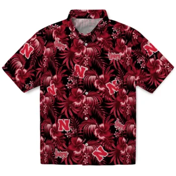 nebraska cornhuskers hibiscus exotic red hawaiian shirts best selling