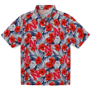 nebraska cornhuskers hibiscus fiesta red royal blue hawaiian shirts best selling