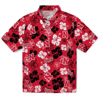 nebraska cornhuskers hibiscus bloom red hawaiian shirts best selling