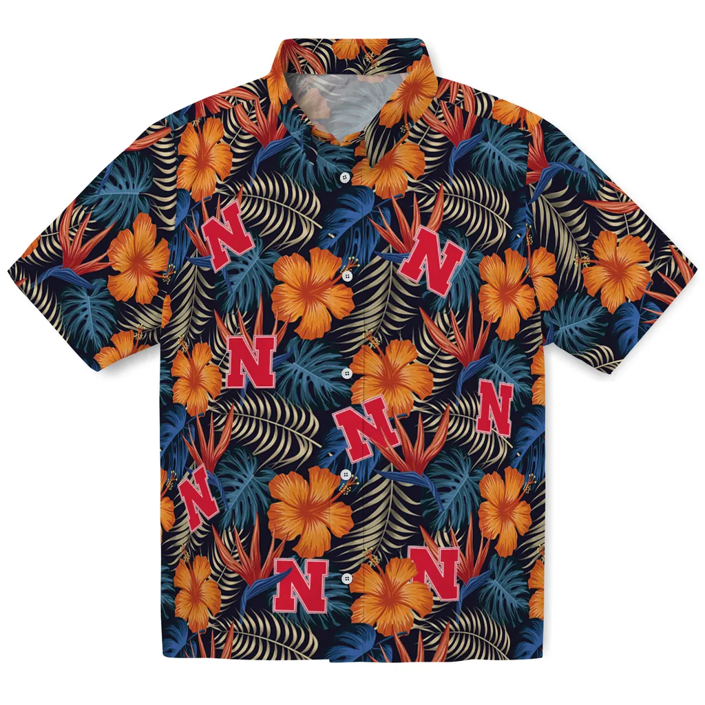 Nebraska Cornhuskers Hawaiian Shirt - Hibiscus Foliage nebraska cornhuskers hibiscus foliage hawaiian shirts best selling