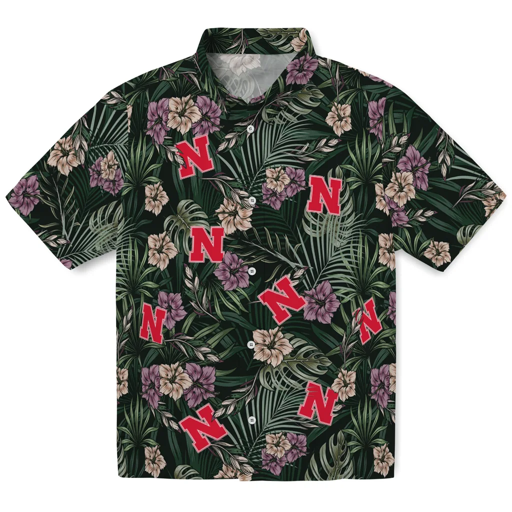 Nebraska Cornhuskers Hawaiian Shirt - Hibiscus Leaves Pattern nebraska cornhuskers hibiscus leaves pattern green hawaiian shirts best selling