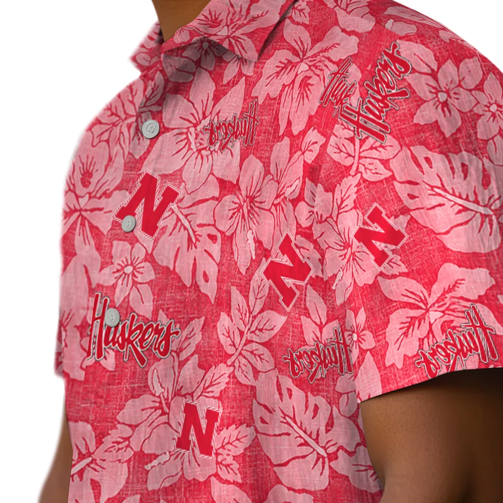 Nebraska Cornhuskers Hawaiian Shirt - Hibiscus Oasis nebraska cornhuskers hibiscus oasis red hawaiian shirts trendy