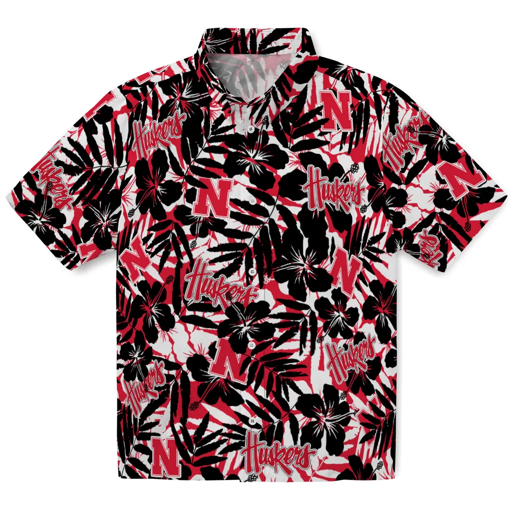 Nebraska Cornhuskers Hawaiian Shirt - Hibiscus Overlay nebraska cornhuskers hibiscus overlay hawaiian shirts best selling