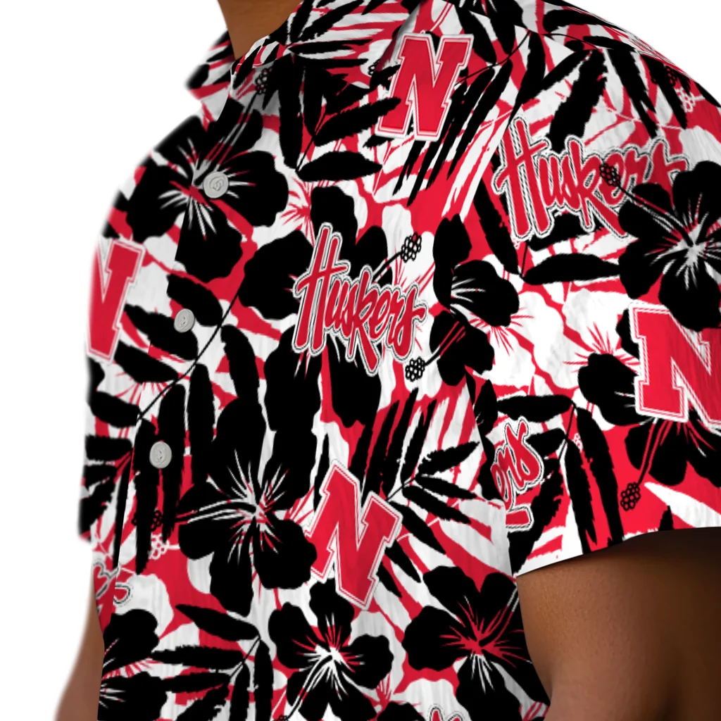 Nebraska Cornhuskers Hawaiian Shirt - Hibiscus Overlay nebraska cornhuskers hibiscus overlay hawaiian shirts trendy