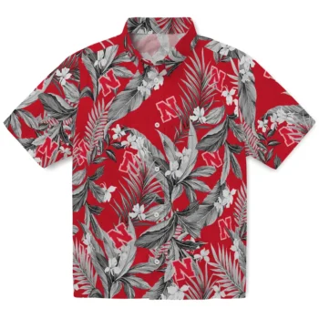nebraska cornhuskers palm leaves red hawaiian shirts best selling