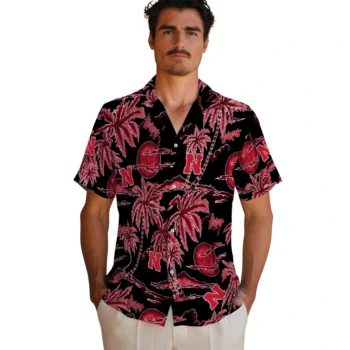 nebraska cornhuskers palm sunset hawaiian shirts fashion forward