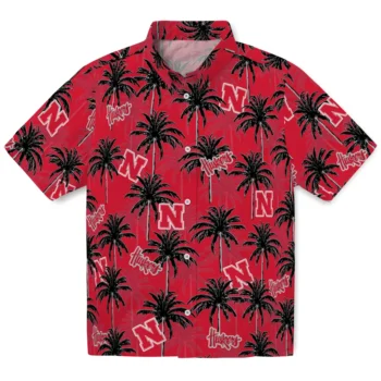 nebraska cornhuskers palm grove red hawaiian shirts best selling