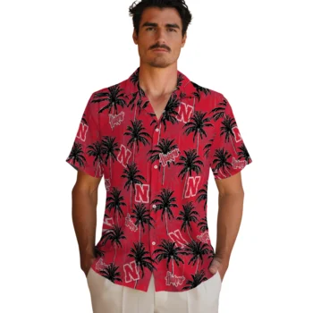 nebraska cornhuskers palm grove red hawaiian shirts fashion forward