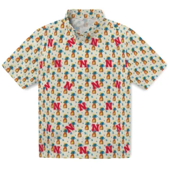 nebraska cornhuskers pineapple delight beige hawaiian shirts best selling