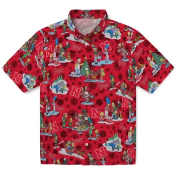 nebraska cornhuskers simpsons christmas red hawaiian shirts best selling