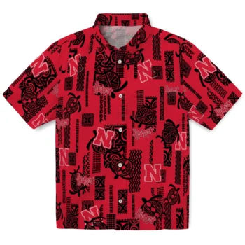 nebraska cornhuskers turtle lines red hawaiian shirts best selling