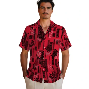 nebraska cornhuskers turtle lines red hawaiian shirts fashion forward
