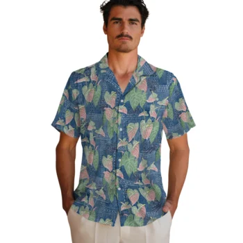 nevada wolf pack anthurium overlay blue hawaiian shirts fashion forward