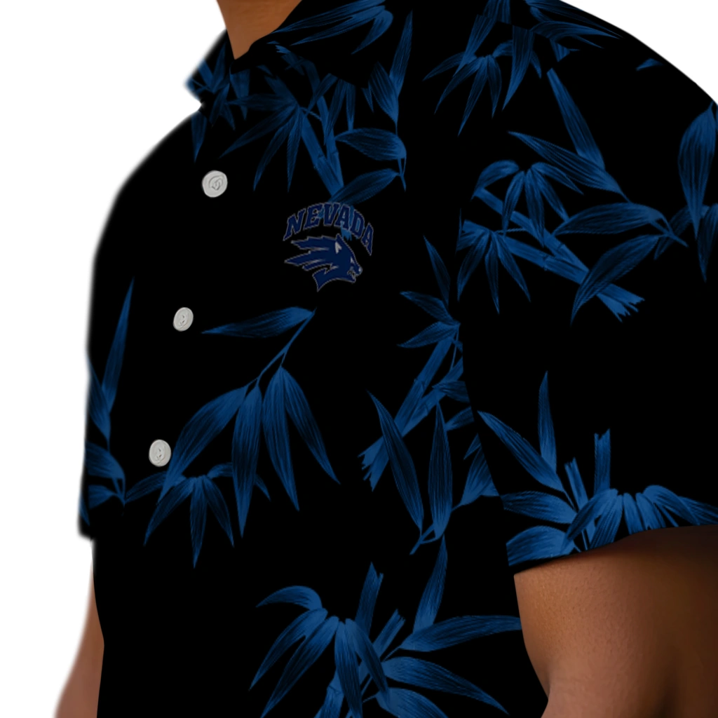 Nevada Wolf Pack Hawaiian Shirt - Bamboo Branches nevada wolf pack bamboo branches blue black hawaiian shirts trendy