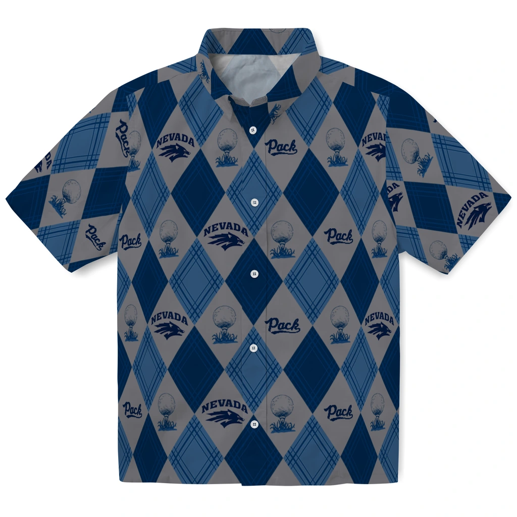Nevada Wolf Pack Hawaiian Shirt - Golfing Plaid nevada wolf pack balloon plaid blue hawaiian shirts best selling