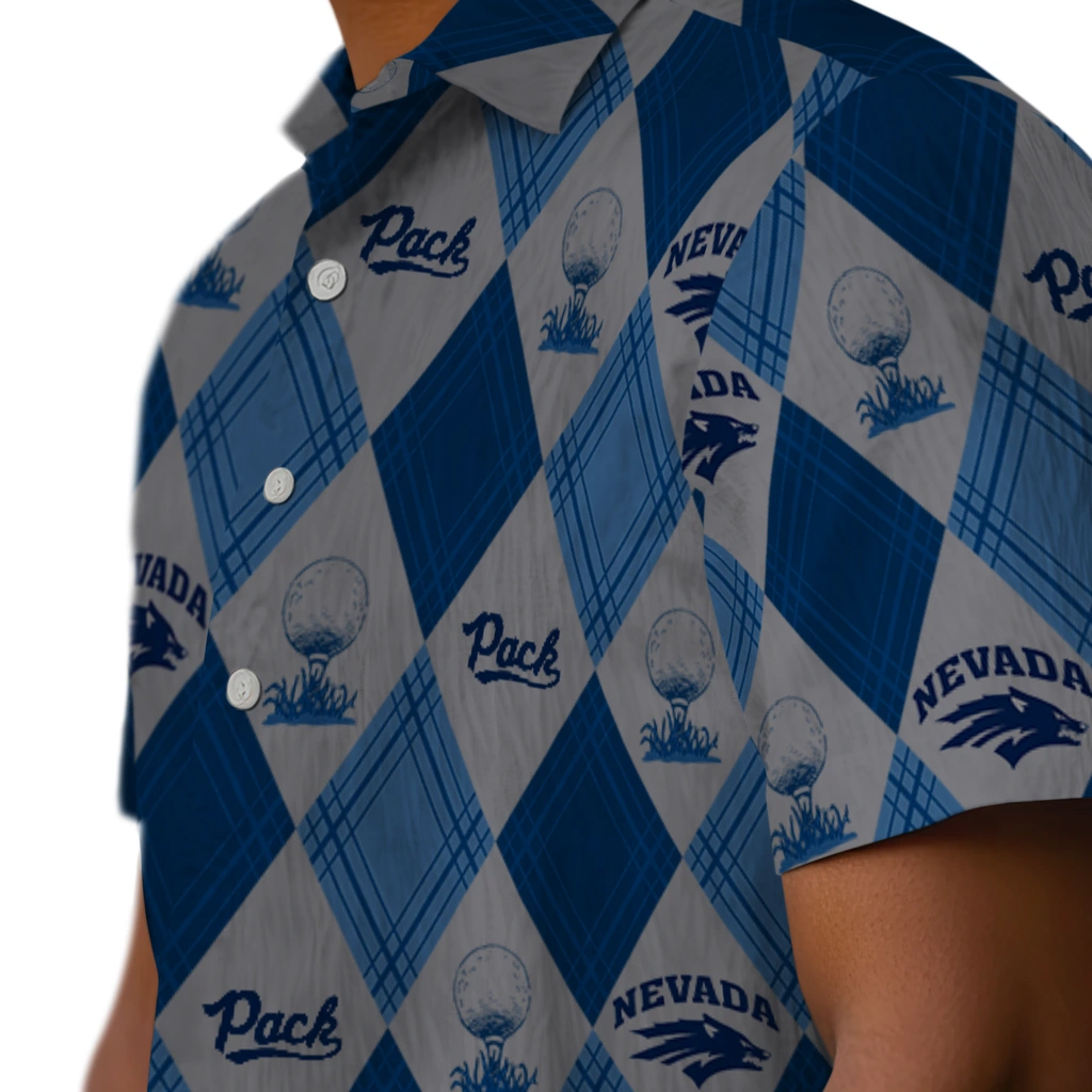 Nevada Wolf Pack Hawaiian Shirt - Golfing Plaid nevada wolf pack balloon plaid blue hawaiian shirts trendy