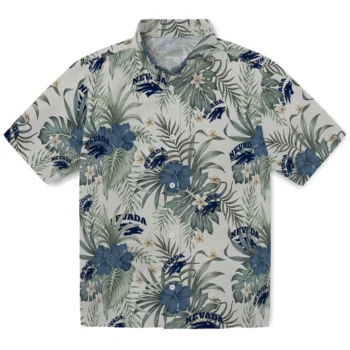 nevada wolf pack hibiscus designs beige hawaiian shirts best selling