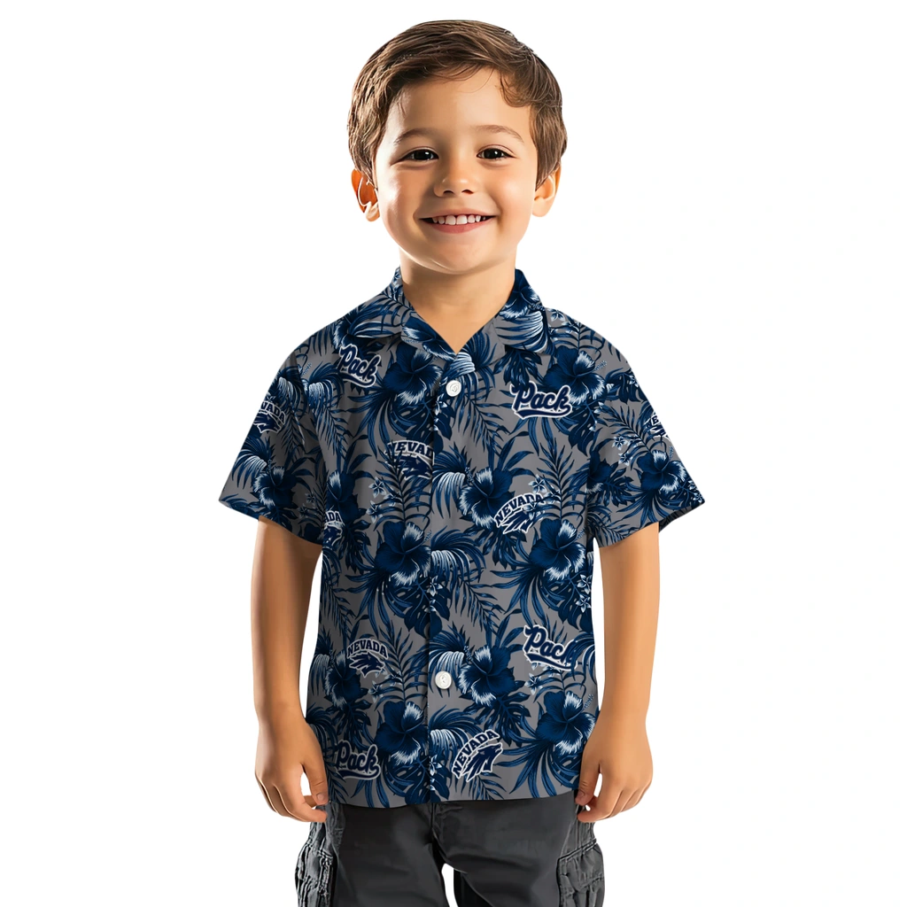 Nevada Wolf Pack Hawaiian Shirt - Hibiscus Exotic nevada wolf pack hibiscus exotic blue hawaiian shirts top rated