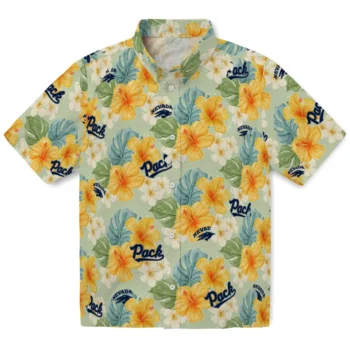 nevada wolf pack hibiscus mood pale lime yellow hawaiian shirts best selling