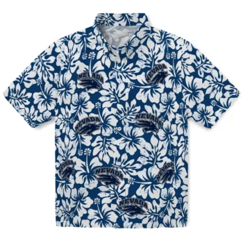 nevada wolf pack hibiscus motif blue white hawaiian shirts best selling
