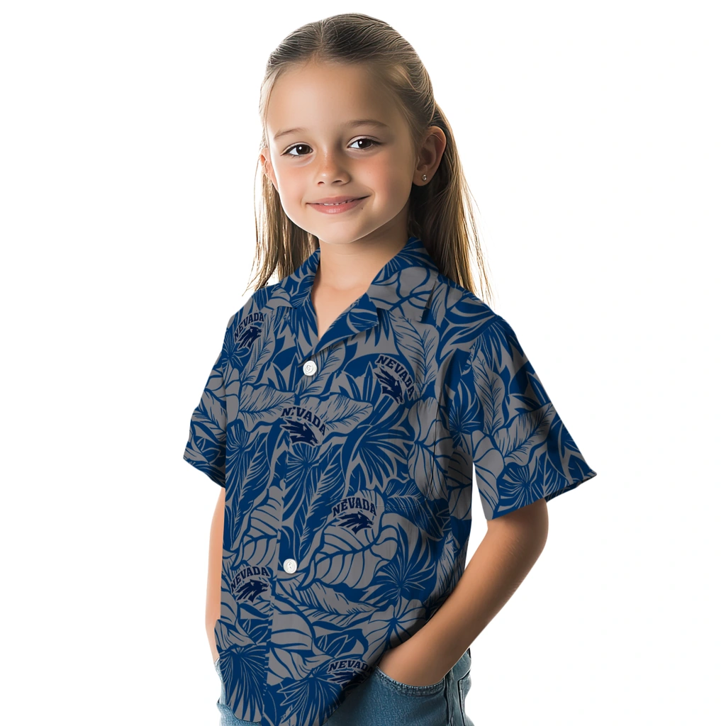 Nevada Wolf Pack Hawaiian Shirt - Monstera Layer nevada wolf pack monstera layer blue hawaiian shirts premium grade