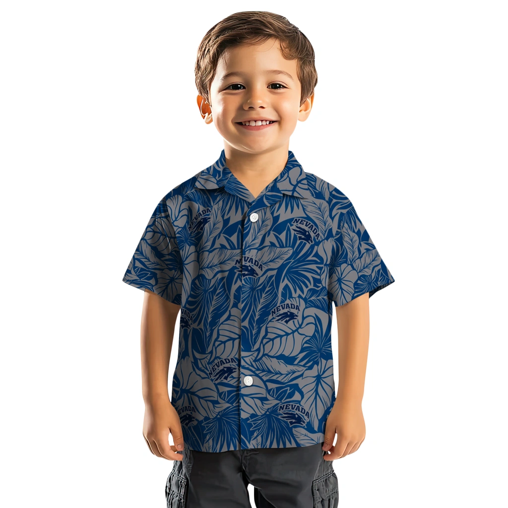 Nevada Wolf Pack Hawaiian Shirt - Monstera Layer nevada wolf pack monstera layer blue hawaiian shirts top rated