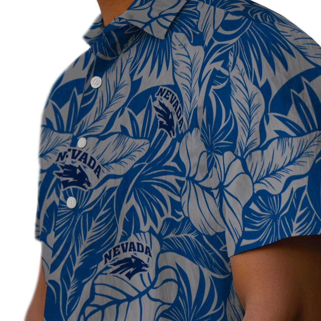 Nevada Wolf Pack Hawaiian Shirt - Monstera Layer nevada wolf pack monstera layer blue hawaiian shirts trendy