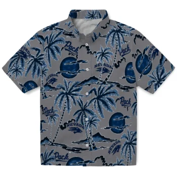 nevada wolf pack palm sunset hawaiian shirts best selling