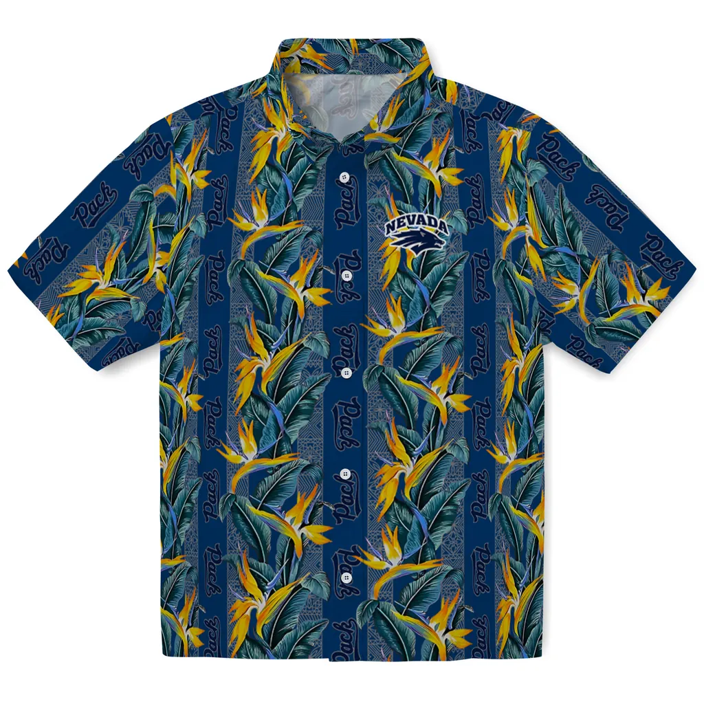 Nevada Wolf Pack Hawaiian Shirt - Paradise Vines nevada wolf pack paradise vines blue hawaiian shirts best selling