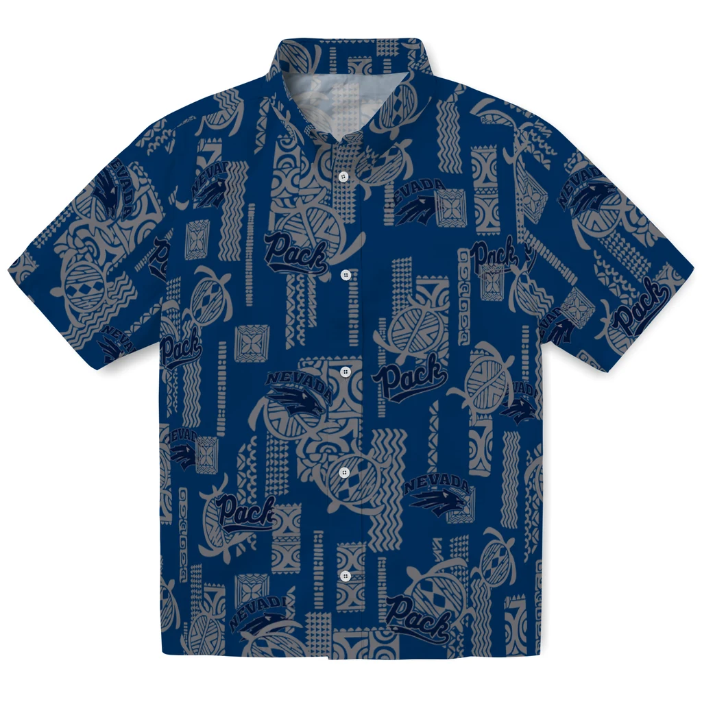 Nevada Wolf Pack Hawaiian Shirt - Turtle Lines nevada wolf pack turtle lines blue hawaiian shirts best selling