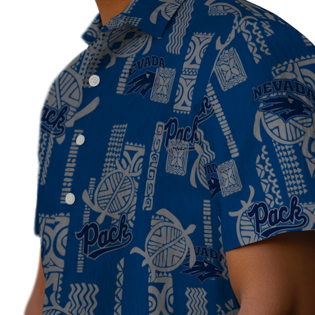 Nevada Wolf Pack Hawaiian Shirt - Turtle Lines nevada wolf pack turtle lines blue hawaiian shirts trendy