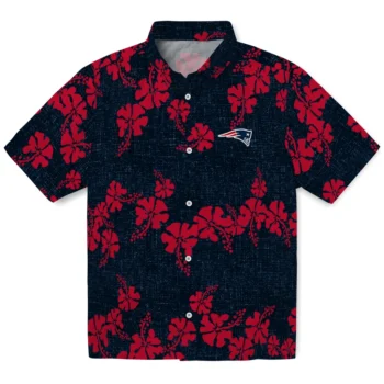 new england patriots hibiscus petals blue hawaiian shirts best selling