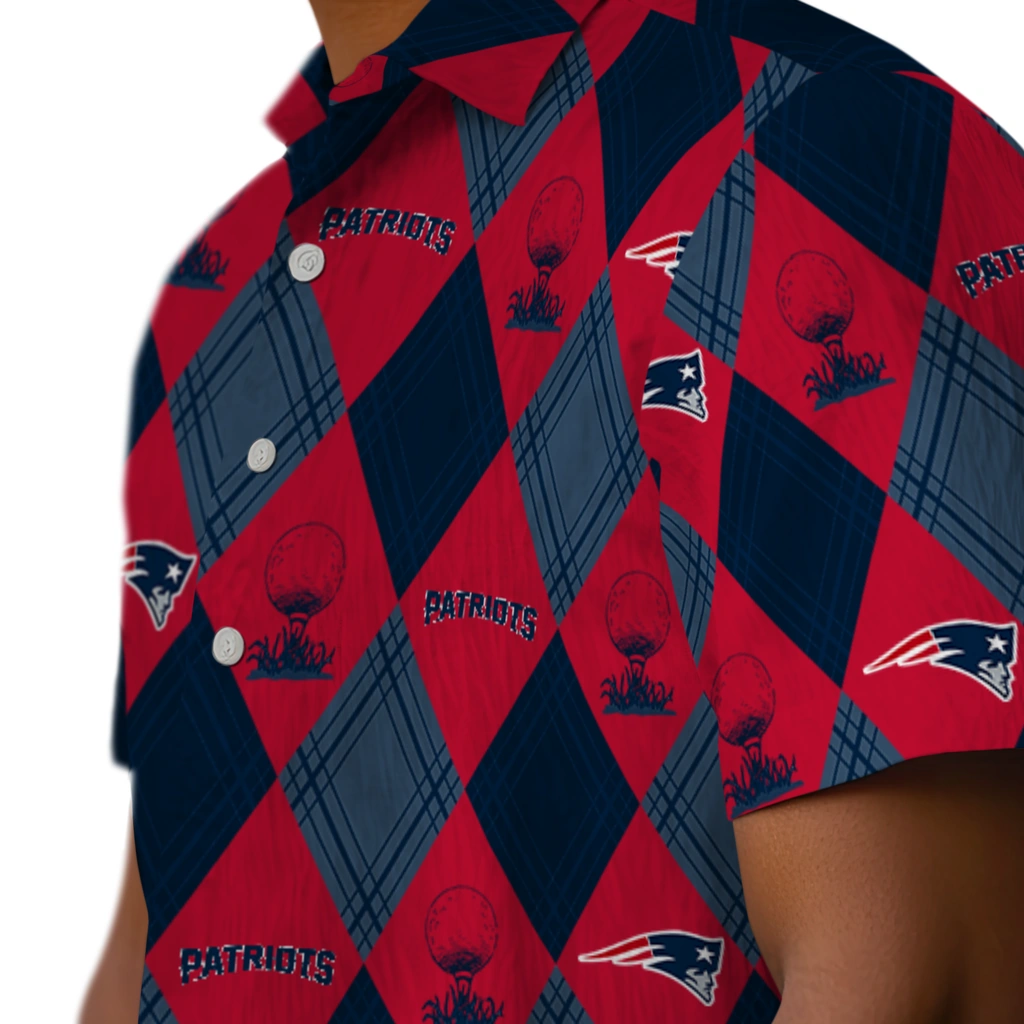New England Patriots Hawaiian Shirt - Golfing Plaid new england patriots balloon plaid blue hawaiian shirts trendy