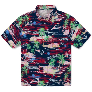 new england patriots flamingo retreat blue hawaiian shirts best selling